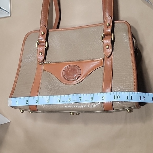 Vintage Dooney & Bourke Taupe Pebbled Leather Satchel / Shoulderbag / Purse - Picture 12 of 14